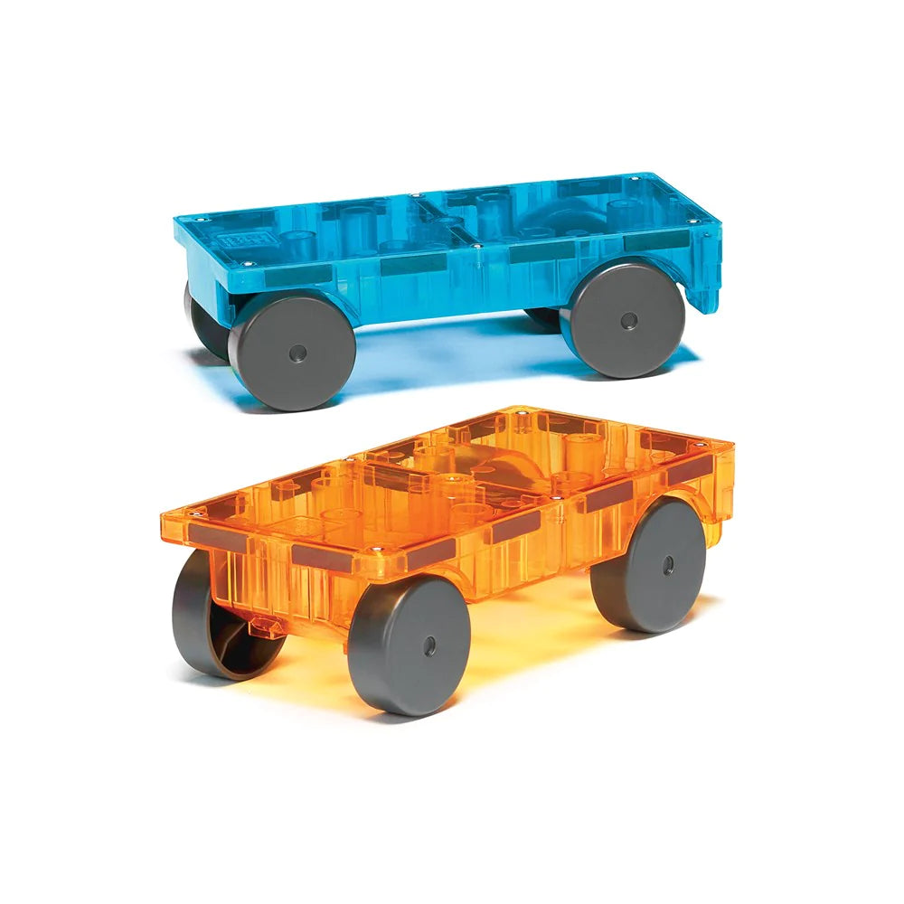 Magna-Tiles Cars 2pc Expansion Set - Blue & Orange