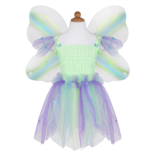 Green Butterfly Dress & Wings with Wand (Size 5-6)