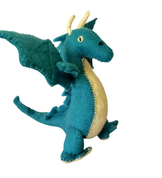 Felt Puff Dragon Blue - Himalayan Felt Co