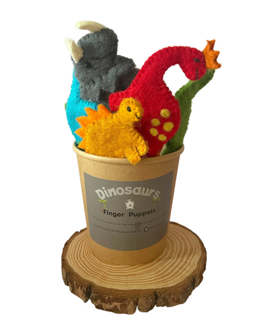 Dinosaur Felt Finger Puppet Set