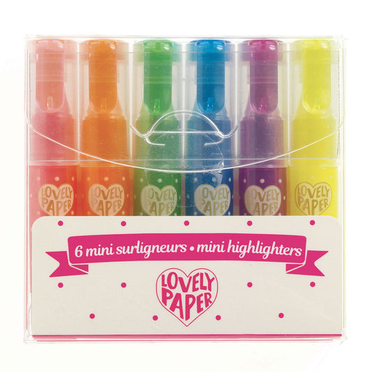 6 Mini Fluro Highlighters