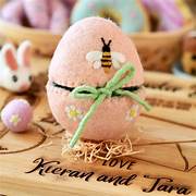 Felt Egg Cover - Peach with Bee Motif